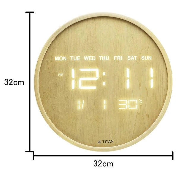 Titan Wood-Grain LED Digital Clock w0082wd01