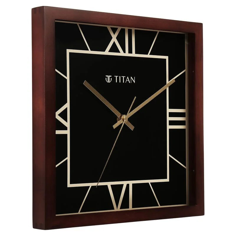 Titan Black & Timber Wooden Wall Clock W0090WA01