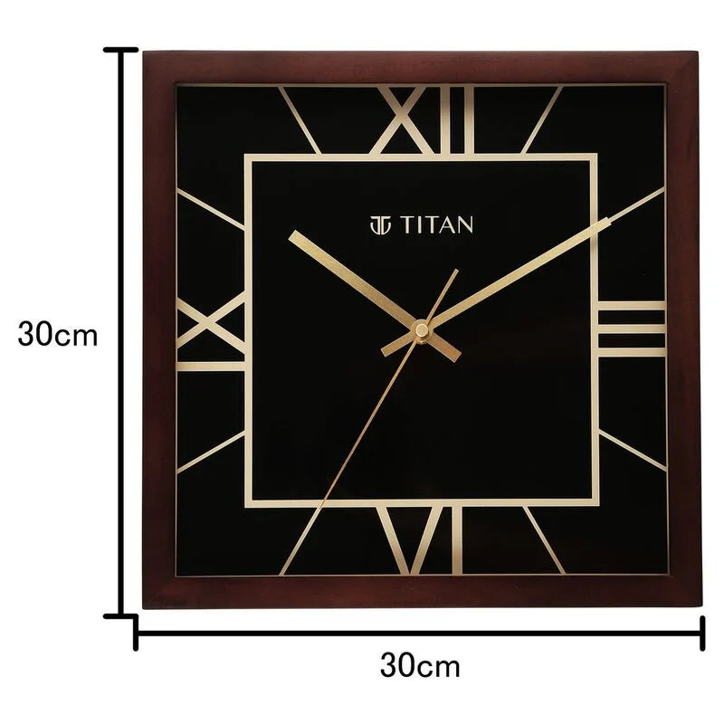 Titan Black & Timber Wooden Wall Clock W0090WA01