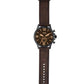 Fossil Mens 50 mm Nate Black Dial Leather Chronograph Watch - JR1487