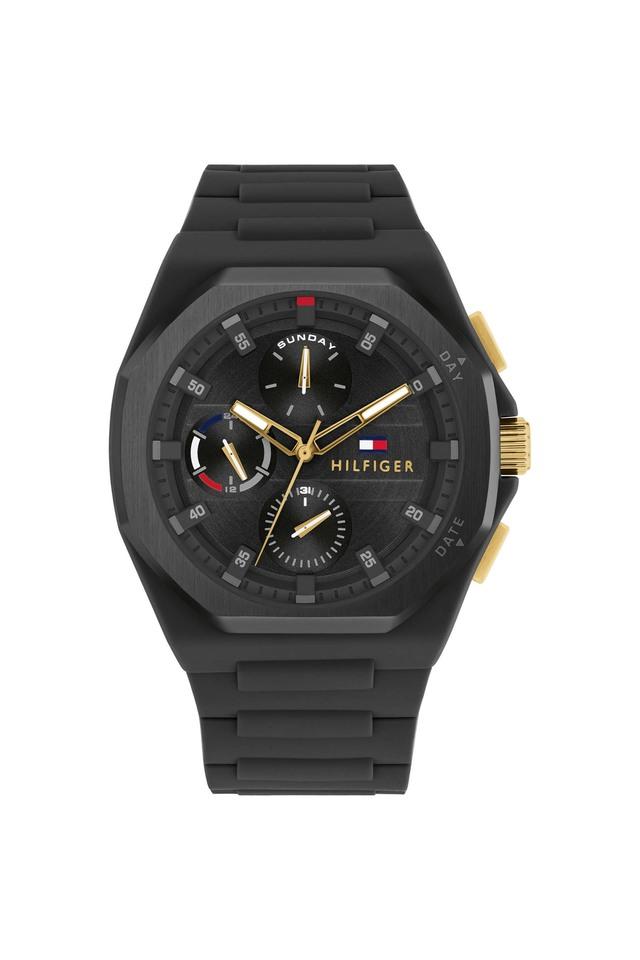 TOMMY HILFIGER Drop2 44 mm Black Dial Silicone Analogue Wrist Watch for Men - TH1792120W