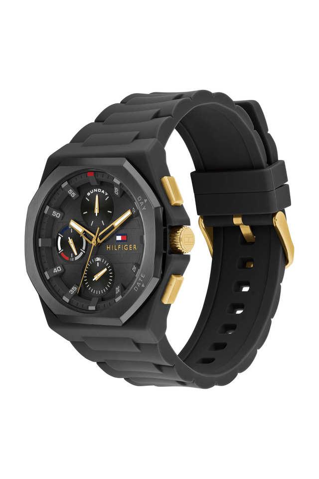 TOMMY HILFIGER Drop2 44 mm Black Dial Silicone Analogue Wrist Watch for Men - TH1792120W