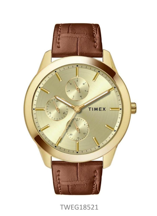 Timex Champ Dial Brown Croco leather Strap Men's Watch TWEG18521