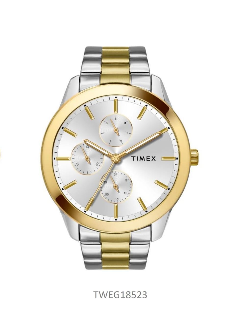 Timex Round Silver 45mm Dial Men's Watch TWEG18523