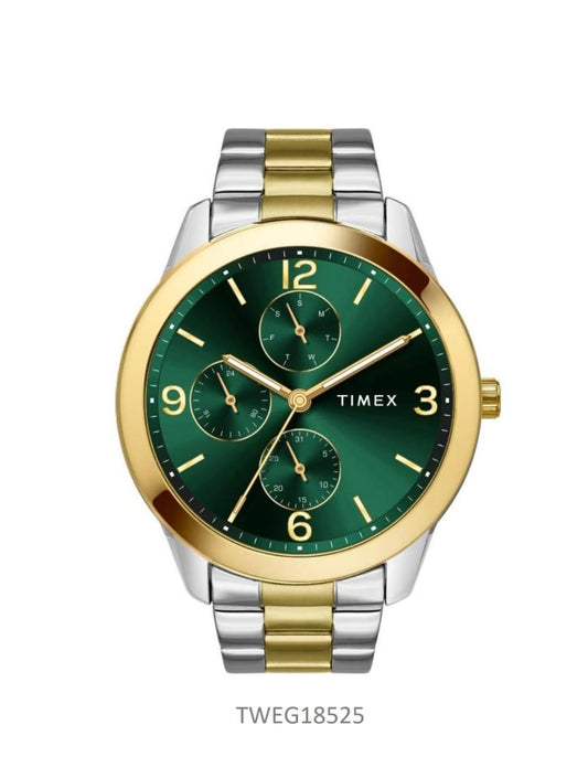 Timex 12,3,6 & 9 Arabic Green Dial  Men's Watch TWEG18525