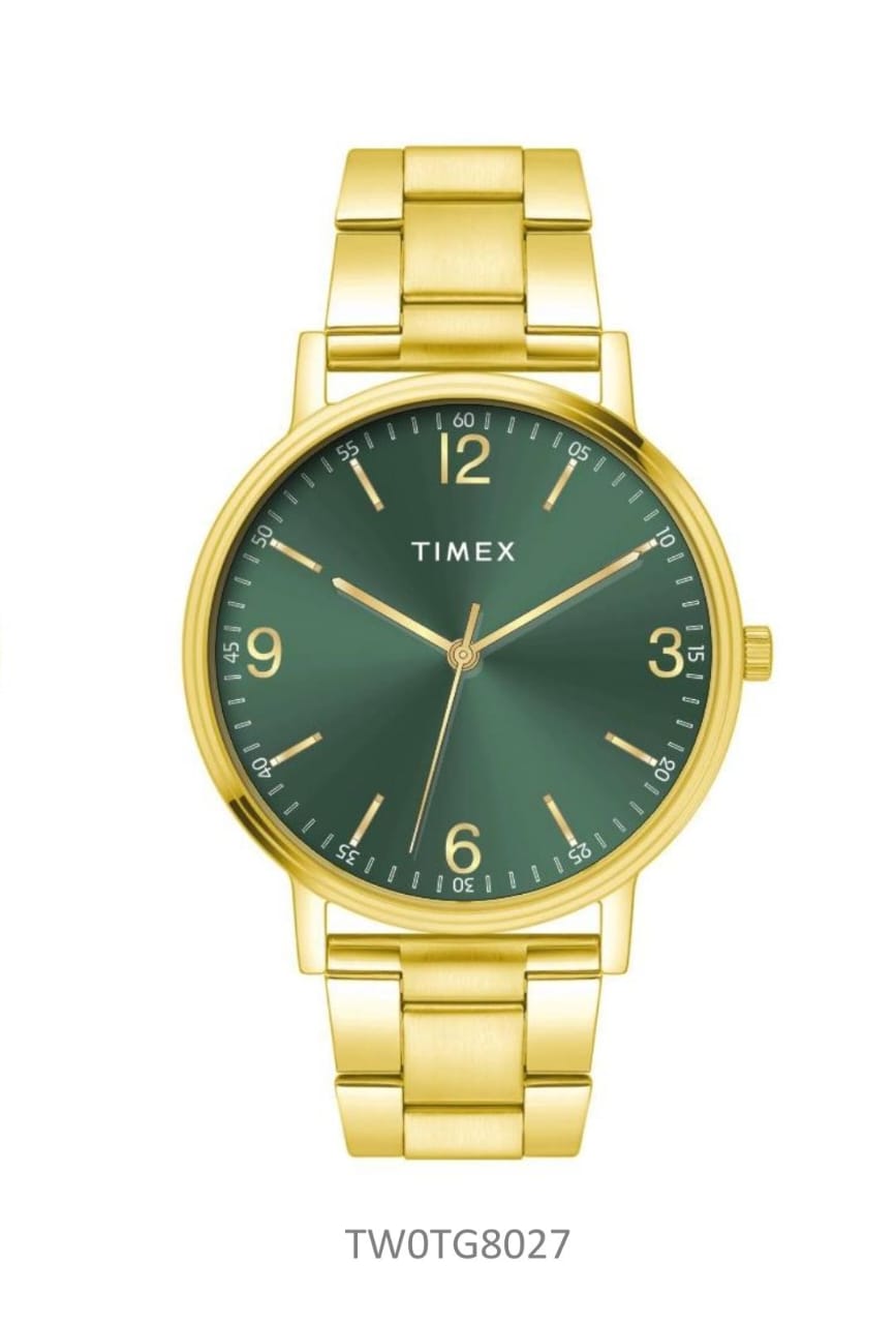 Timex 12,3,6 & 9 Arabic Green Dial Astrological Men's Watch TW0TG8027