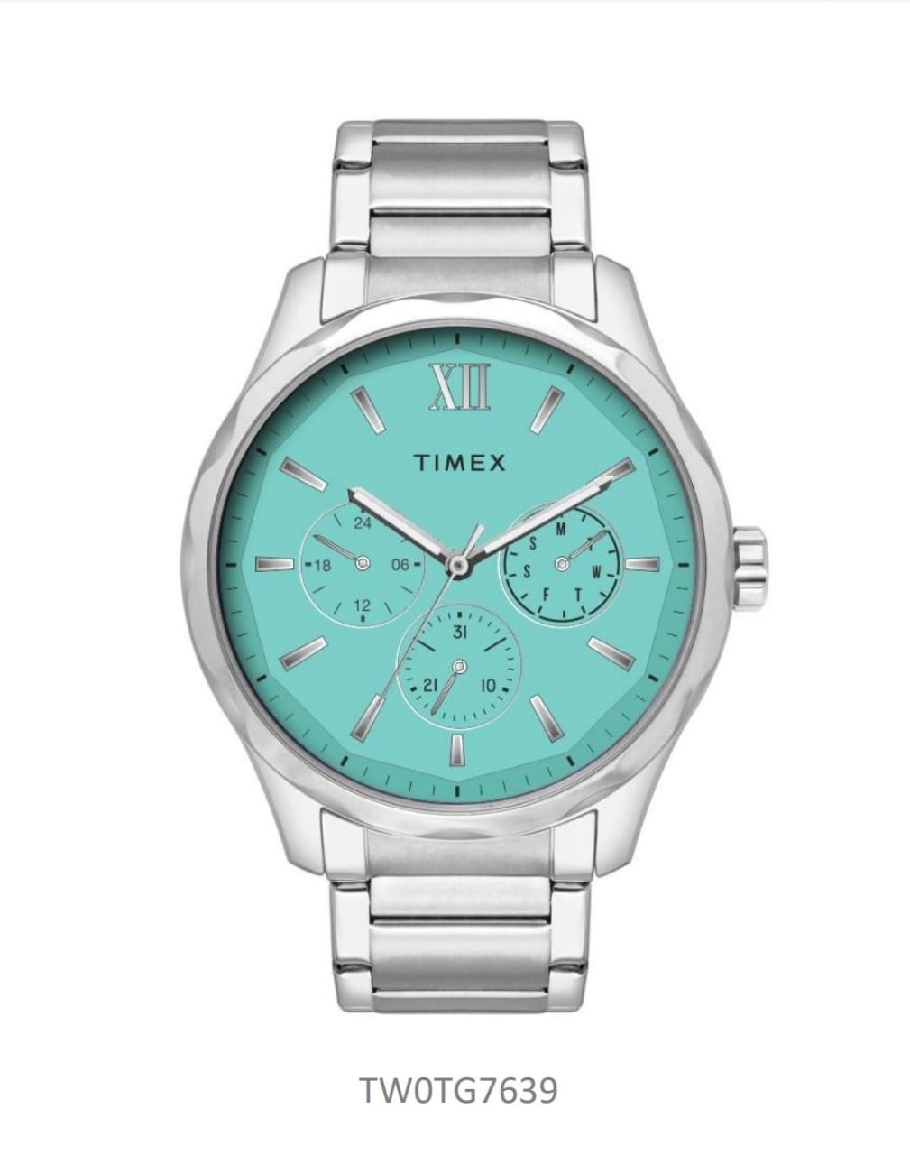 Timex Chrono Tiffany Blue Round Dial Men's Watch TW0TG7639