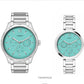 Timex Tiffany Blue Dial St Steel Bracelet Watch Set TW00PR326