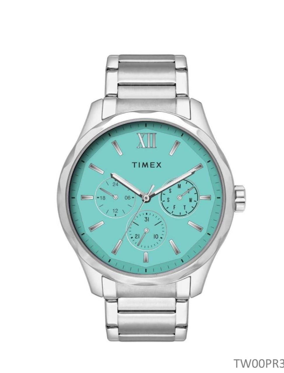 Timex Tiffany Blue Dial St Steel Bracelet Watch Set TW00PR326