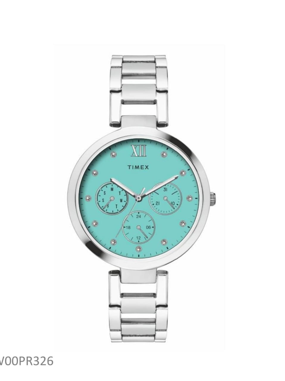 Timex Tiffany Blue Dial St Steel Bracelet Watch Set TW00PR326