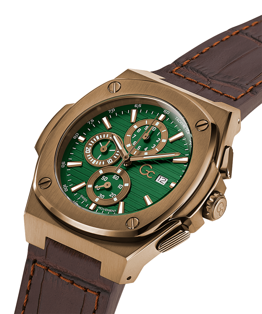 GC Quartz Chronograph Green Round Men's Y99011G9MF