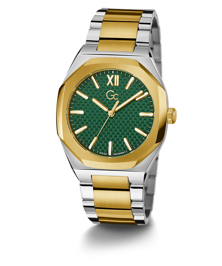 Gc Men's Green Dial Analog Stainless Steel Watch Z26002G9MF