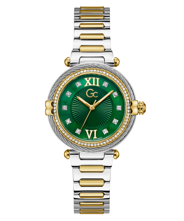 Gc Vogue Cable Women Green Round Dial Analog Watch Z52002L9MF