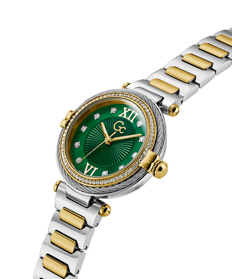 Gc Vogue Cable Women Green Round Dial Analog Watch Z52002L9MF