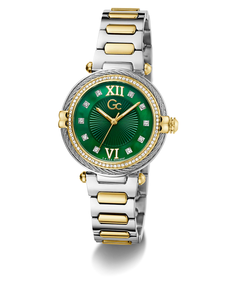 Gc Vogue Cable Women Green Round Dial Analog Watch Z52002L9MF