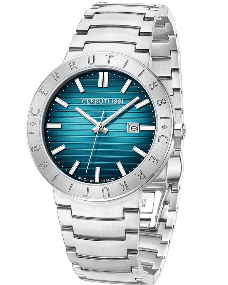 CERRUTI 1881 Quartz 33.5 mm Blue Dial Silver Analogue Wrist Watch For Men - CECIWGA0043102W