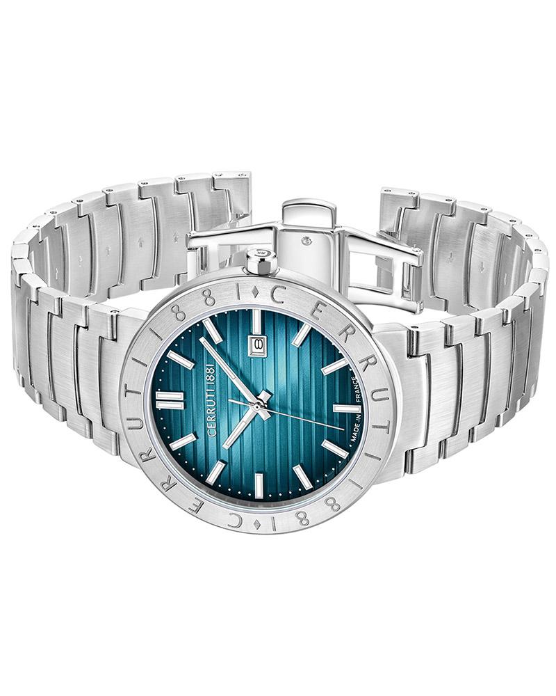 CERRUTI 1881 Quartz 33.5 mm Blue Dial Silver Analogue Wrist Watch For Men - CECIWGA0043102W