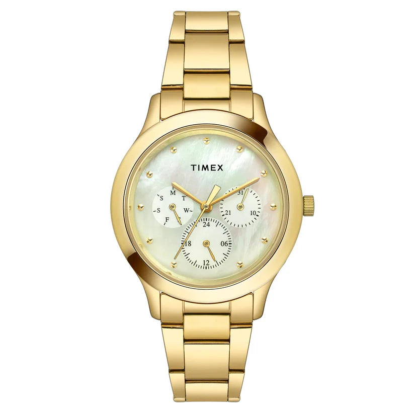 Women's Mother of Pearl Round Chronograph Stainless Steel Watch TW000Q818-EX