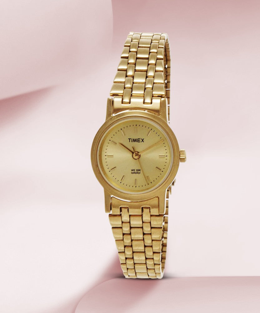 TIMEX Women's Gold Analog Stainless Steel Watch B304