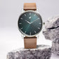 Fastrack Stunners Green Dial Leather Strap Watch for Guys 3278sl03