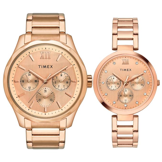 TIMEX ANALOG ROSE GOLD DIAL UNISEX'S WATCH-TW00PR266