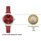 Helix By Timex Red Round Analog Leather Watch Women -TW027HL20