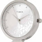 TIMEX FASHION WOMEN'S SILVER DIAL ROUND CASE 3 HANDS FUNCTION WATCH -TW000X216