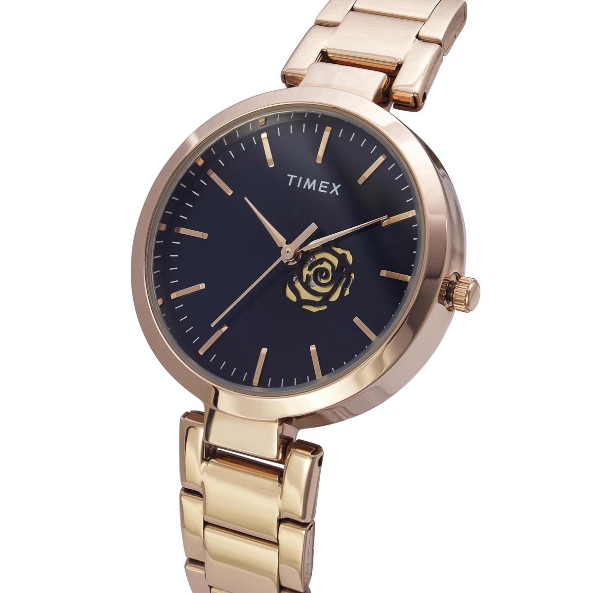 TIMEX FASHION WOMEN'S BLUE DIAL ROUND CASE 3 HANDS FUNCTION WATCH -TW000X229