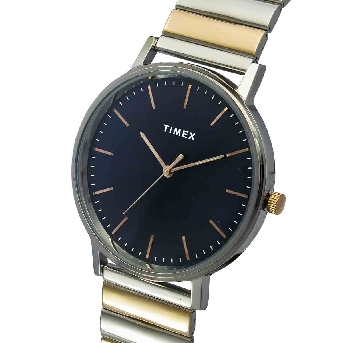 TIMEX MEN'S FASHION BLUE DIAL WATCH WITH DUAL-TONE BRACELET-TW0TG8008