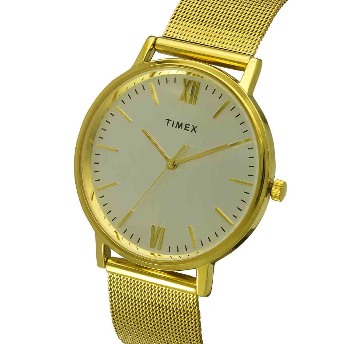 TIMEX MODERN GOLD PLATED WATCH WITH MESH BRACELET-TW0TG8010