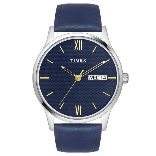 TIMEX CLASSICS COLLECTION PREMIUM QUALITY MEN'S ANALOG BLUE DIAL COLOURED QUARTZ WATCH, ROUND DIAL WITH 42MM CASE WIDTH - TW0TG8310