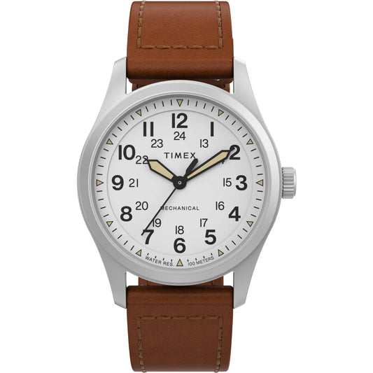 Timex Expedition North Field Post Mechanical 38mm Eco-Friendly Leather Strap Watch TW2V00600X6