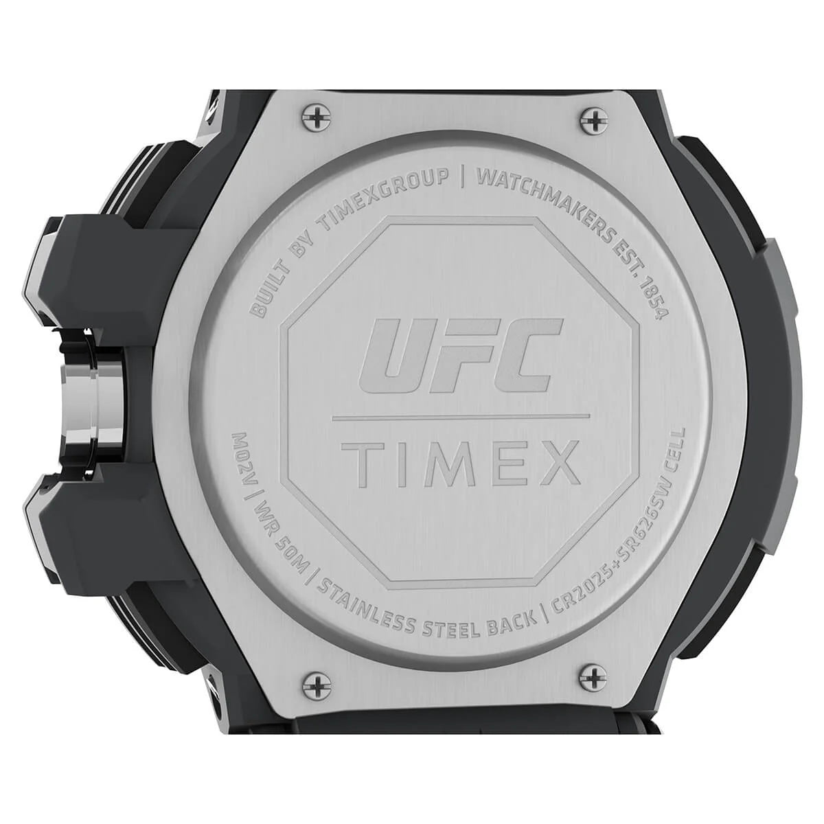 TIMEX Men Resin Ufc Strength Collection Quartz Analog Black Dial Coloured Quartz Watch, Round Dial with 53 Mm Case Width - Tw5M519000D