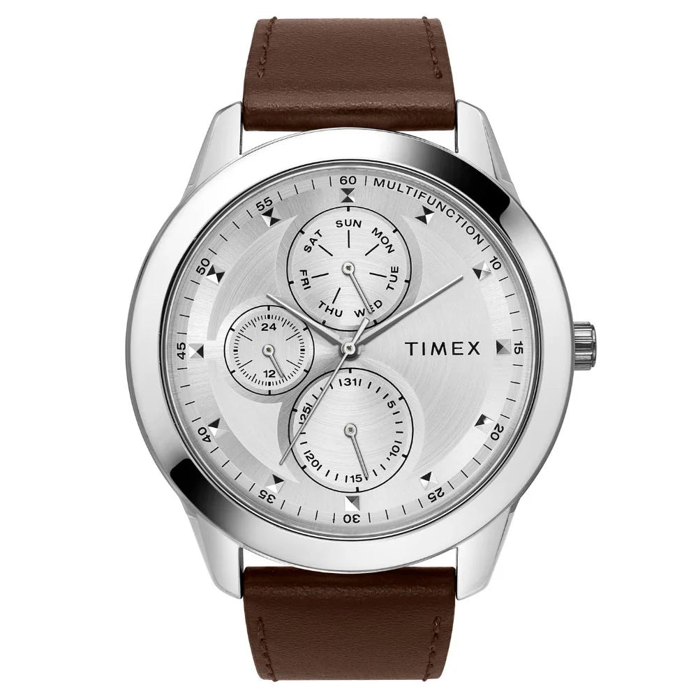 Timex Fashion Men's Silver Dial Round Case Multifunction Function Watch -TWEG18500