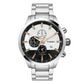 TIMEX E CLASS MEN'S SILVER DIAL ROUND CASE CHRONOGRAPH FUNCTION WATCH -TWEG19400