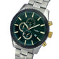 TIMEX FASHION MEN'S GREEN DIAL ROUND CASE CHRONOGRAPH FUNCTION WATCH -TWEG19501