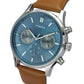 TIMEX FASHION MEN'S BLUE DIAL ROUND CASE MULTIFUNCTION FUNCTION WATCH -TWEG19601