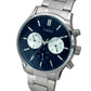 TIMEX FASHION MEN'S BLUE DIAL ROUND CASE MULTIFUNCTION FUNCTION WATCH -TWEG19603