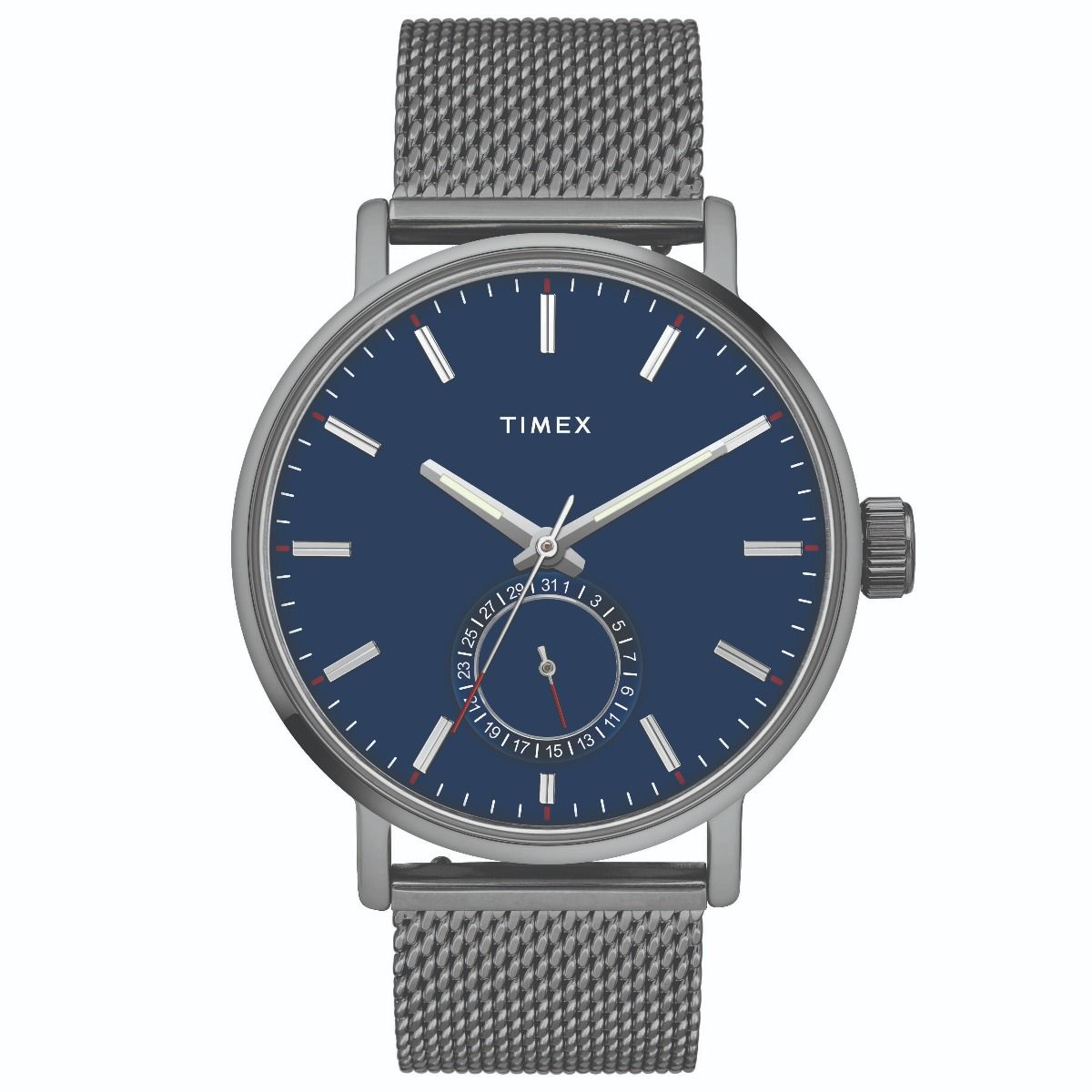 TIMEX FASHION MEN'S BLUE DIAL ROUND CASE DATE FUNCTION WATCH -TWEG20003