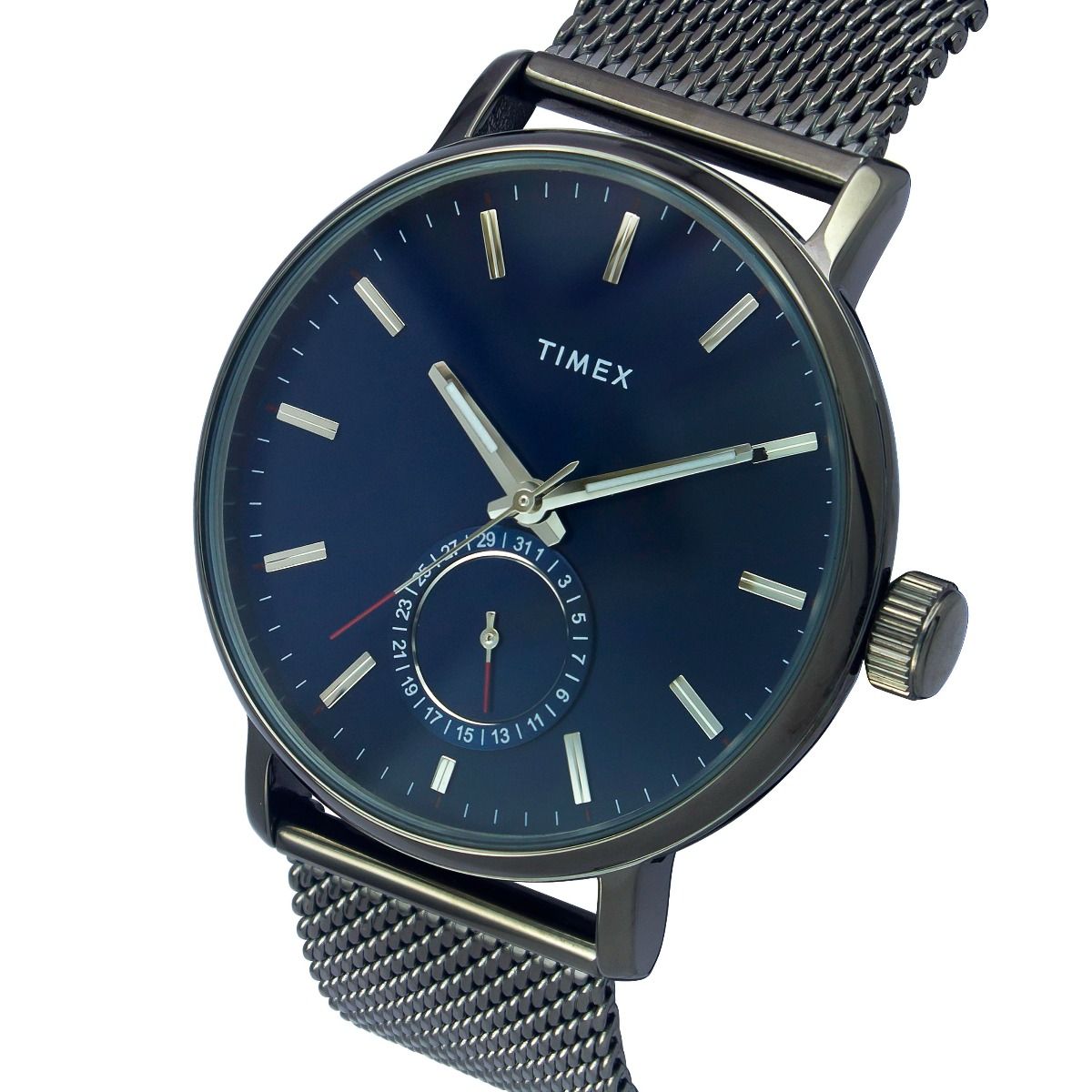 TIMEX FASHION MEN'S BLUE DIAL ROUND CASE DATE FUNCTION WATCH -TWEG20003