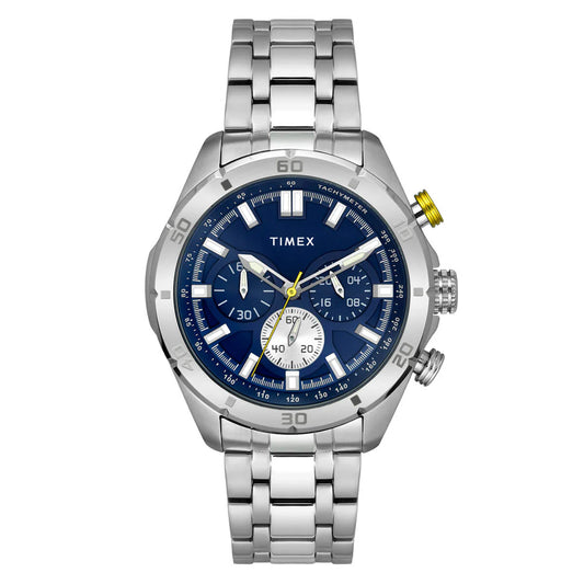 Timex E Class Men's Blue Dial Round Case Chronograph Function Watch -TWEG20302