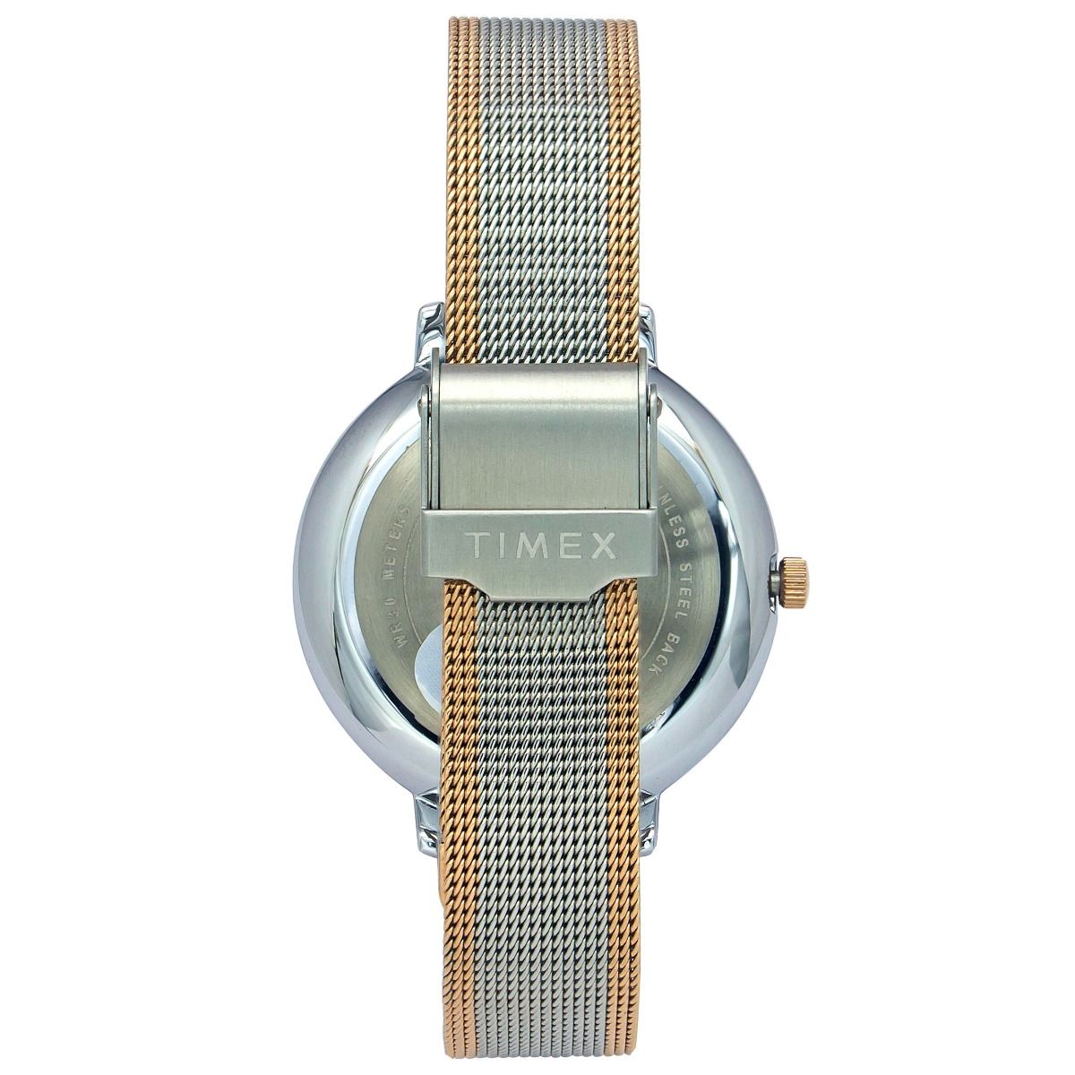 TIMEX FASHION WOMEN'S SILVER DIAL ROUND CASE 3 HANDS FUNCTION WATCH -TWEL14703