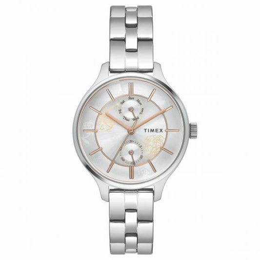 TIMEX ANALOG SILVER DIAL WOMEN'S WATCH-TWEL14800