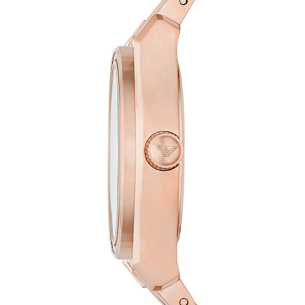 Emporio Armani Three-Hand Date Rose Gold-Tone Stainless Steel Watch AR11558