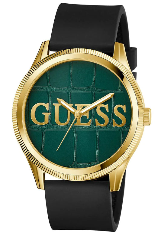 GUESS REPUTATION Mens Black GoldTone Analog Watch GW0887G2