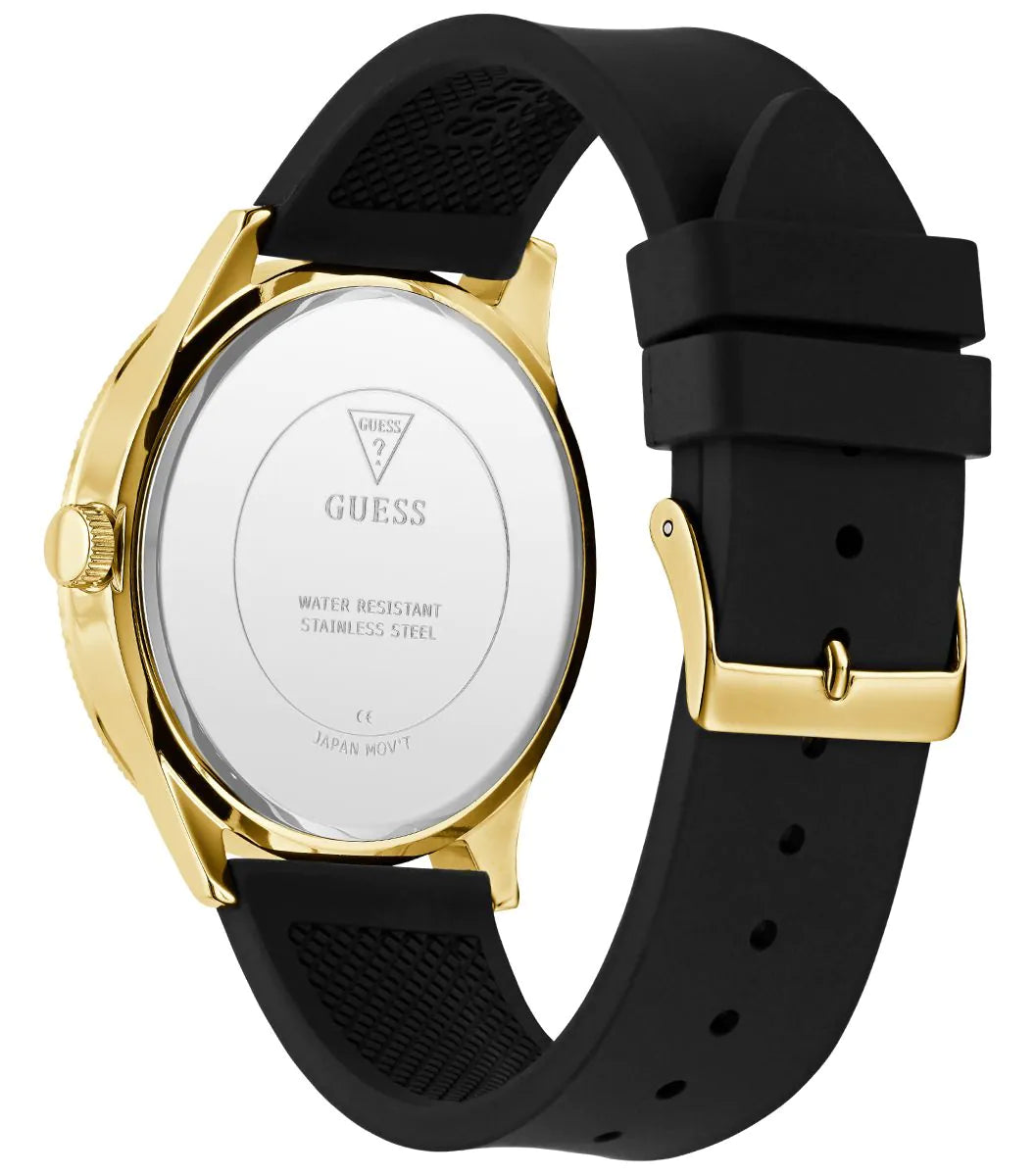 GUESS REPUTATION Mens Black GoldTone Analog Watch GW0887G2