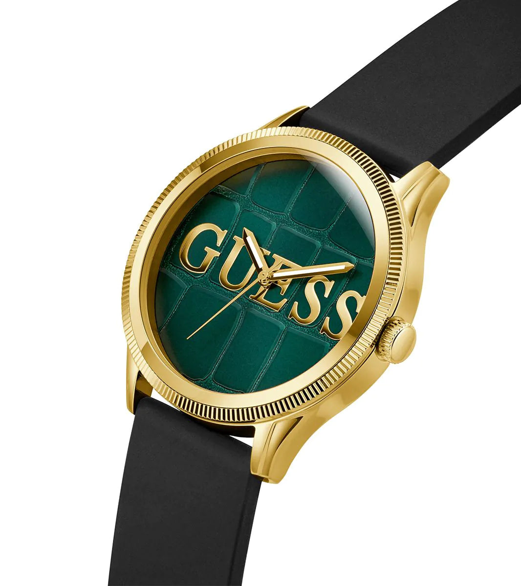 GUESS REPUTATION Mens Black GoldTone Analog Watch GW0887G2