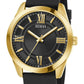 GUESS Mens Black Gold Tone Analog Watch GW0894G2