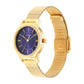 Classic Gold Blue Dial Metal Strap Watch NR8178YM04