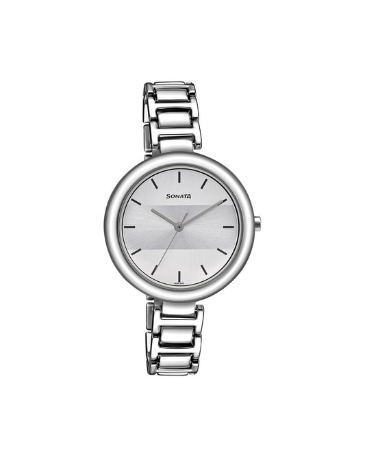 Workwear Watch With Silver & Steel Grey Two-Toned Dial 8154SM03